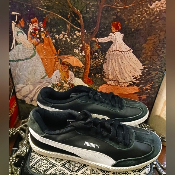 👟Puma Astro Cup Blue & White Leather Suede Old School Sneakers,Like🆕New - Picture 7 of 12